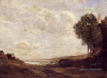 romantique romantisme Tableau Peinture - Paysage au bord du lac romantisme Jean Baptiste Camille Corot